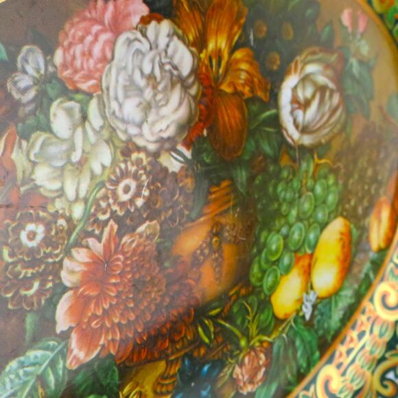 Vintage Daher Decorated Ware Tin Tray Floral Fruit Still Life Made in England - Picture 6 of 12